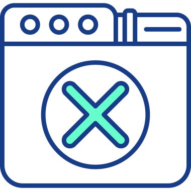 Simgeyi sil, ana hatlı vektör illüstrasyonunu sil