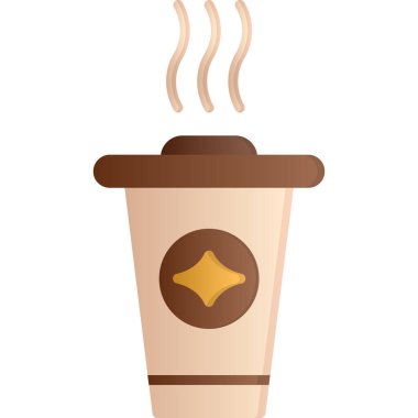 Kahve fincanı ikonu. Web için sıcak fincan vektör simgesinin karikatür çizimi