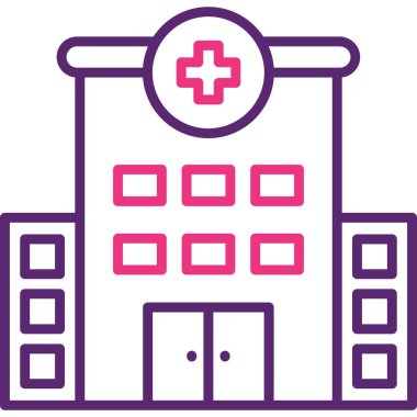 Hastane binası. Basit illüstrasyon