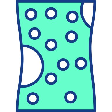 Kumaş kumaş simgesi ile doldurulmuş dış hat biçimi