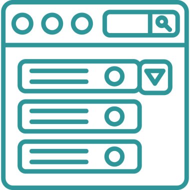 Tarayıcı pencere simgesi dış hat biçiminde