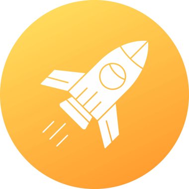 Moda biçimi izole edilmiş arkaplanda roket simgesi