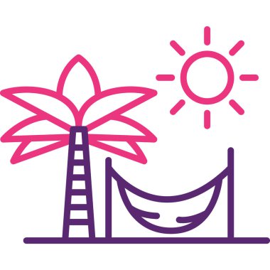 güneş ve şemsiye ikonu vektör illüstrasyonu