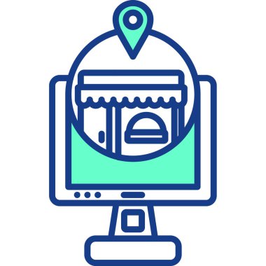 konum pin simgesi, vektör illüstrasyonu