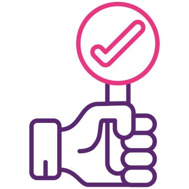 Bir başparmak yukarı simgesi ile el