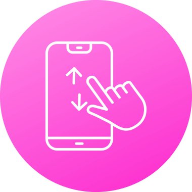 Akıllı telefonun el ile vektör illüstrasyon simgesi