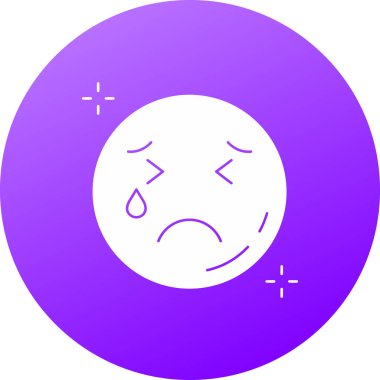 üzgün yüz simgesi, vektör illüstrasyonu