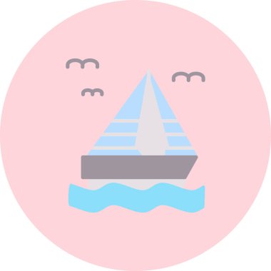 Tekne. Web simgesi basit illüstrasyon