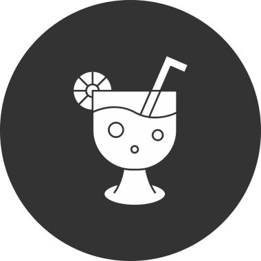 Kokteyl simgesi, vektör illüstrasyonu
