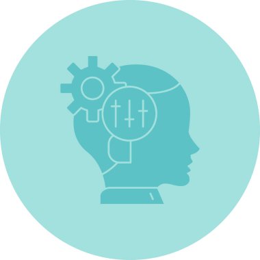 Başlıklı ve dişli simgesi olan beyin.