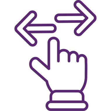 Parmaklar çapraz hareket simgesi