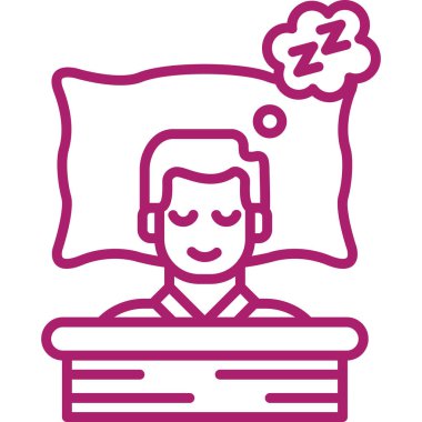 Çizgi biçiminde uyuyan adam simgesi