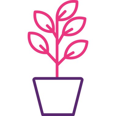 Bitki. Web simgesi basit illüstrasyon