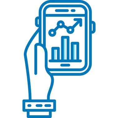 cep telefonu vektör çizimi, satır doldurulmuş düzenlenebilir simge