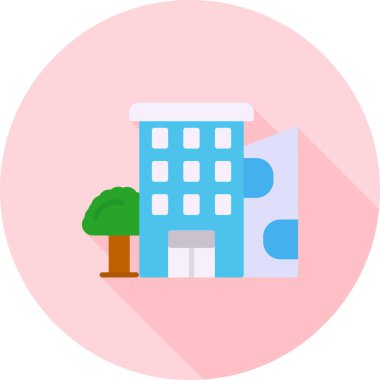 Bina. Web simgesi basit illüstrasyon