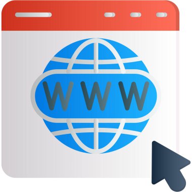 Tarayıcı www simgesi düz tasarım