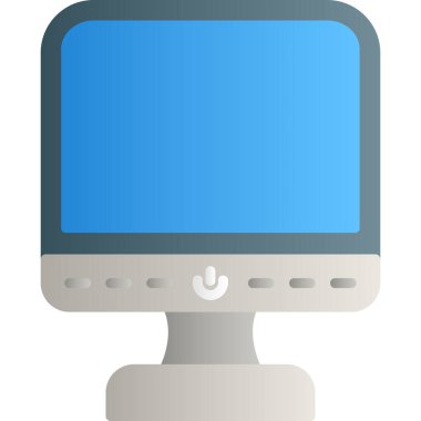 mavi bilgisayar monitörü simgesi, çizgi film biçimi