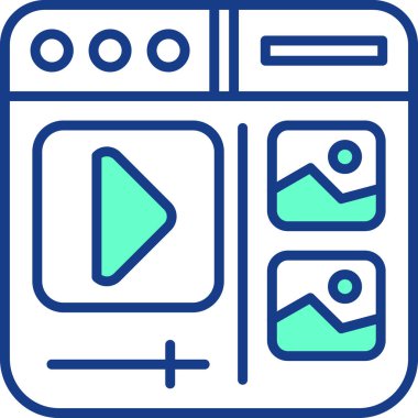 Video oynatıcı simgesi. beyaz arkaplanda izole edilmiş web tasarımı için çalma vektörü simgesi