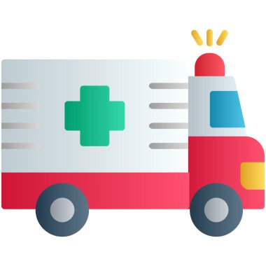 ambülans düz vektör simgesi