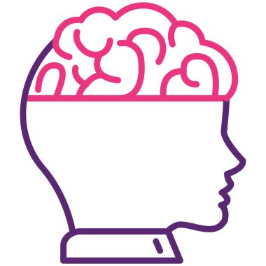 Beyin. Web simgesi basit illüstrasyon