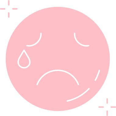 modada izole edilmiş arka planda hüzünlü simge