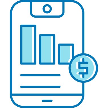 Dolar işaretli cep telefonunun vektör illüstrasyonu