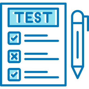 test simgesi vektör illüstrasyonu