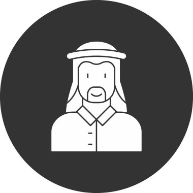 Sakallı ve bıyıklı bir adamın vektör çizimi