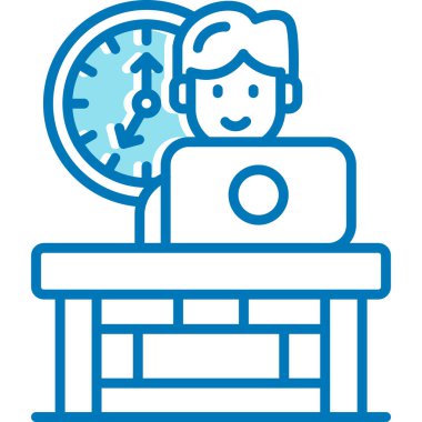 Saati ve takvimi olan bilgisayar masası