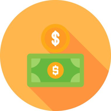 Dolar düz vektör simgesi