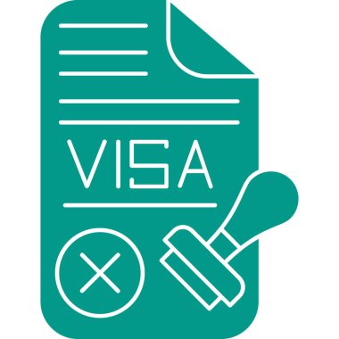 Vize vektör çizgisi simgesi, işaret, beyaz arkaplan üzerindeki illüstrasyon, sembol vuruşları