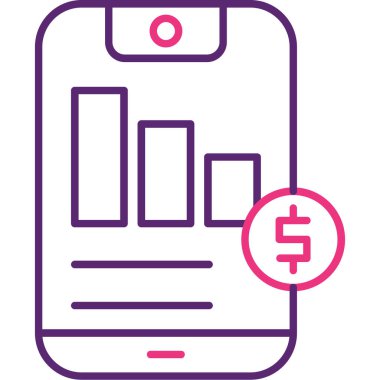 Bir cep telefonu simgesinin vektör illüstrasyonu