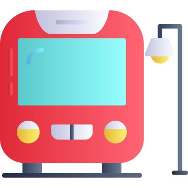 Otobüs. Web simgesi basit illüstrasyon