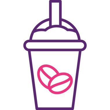 Milkshake. Web simgesi basit illüstrasyon