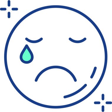 hüzünlü emoji simgesi tasarımı çizimi