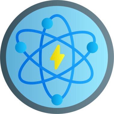 Mavi ve sarı yuvarlak bir ikonun vektör çizimi