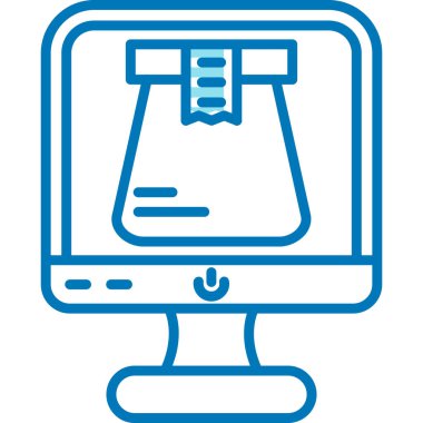 Bilgisayar monitörü. Web simgesi basit illüstrasyon