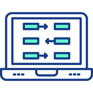 Bilgisayar simgesi vektörü. İnce çizgi işareti. izole edilmiş sınır sembolü çizimi