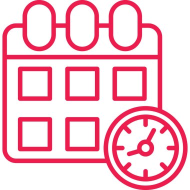 saat takvimi zaman simgesi ana hat biçiminde