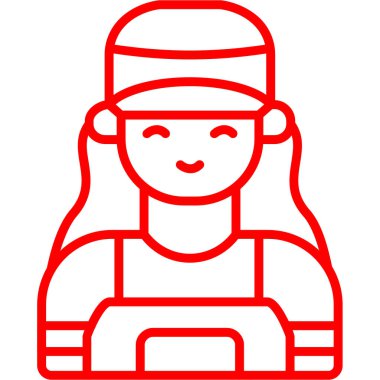 Sırt çantası simgesi olan kız, taslak biçimi