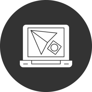 Dizüstü bilgisayar simgesi vektör çizimi