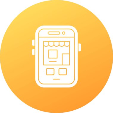 Akıllı telefon simgesine sahip telefon, basit tasarım