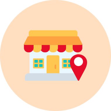 Dükkan. Web simgesi basit illüstrasyon