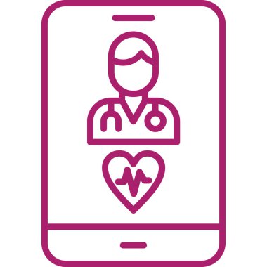 Kalp doktoru. Web simgesi basit illüstrasyon