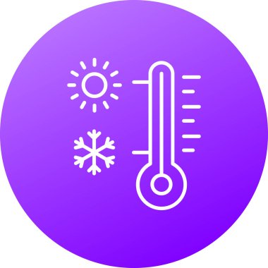 Siyah meteoroloji termometresi soğuk ve hava durumu ikonunu beyaz arka planda izole ediyor. Termometre sıcak ya da soğuk hava gösteriyor. Gümüş kare düğme. vektör illüstrasyonu