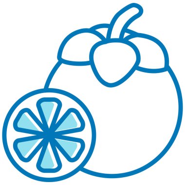 Mavi bir çiçek simgesinin vektör illüstrasyonu