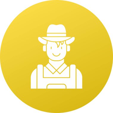 Çiftçi. Web simgesi basit illüstrasyon