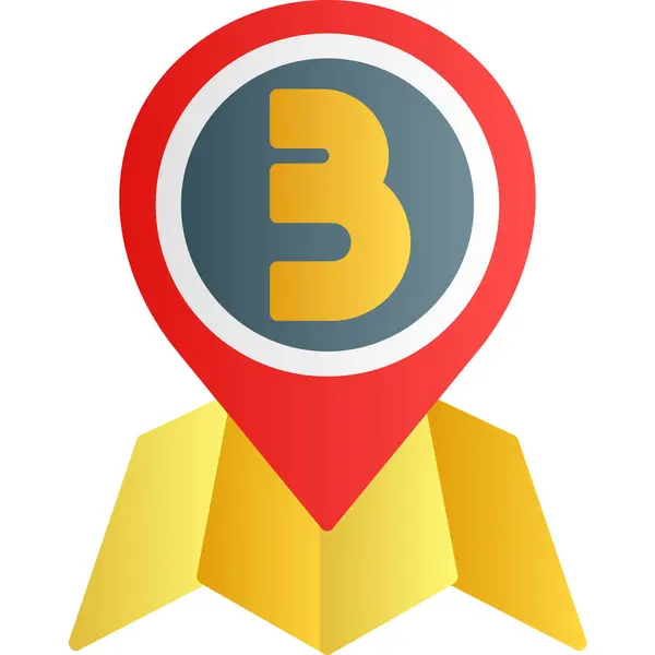 Harita işaretleyici simgesi beyaz arkaplanda izole edilmiş çizgi film biçimi.