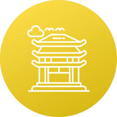 Çin madeni para vektörü ikonu tasarımı