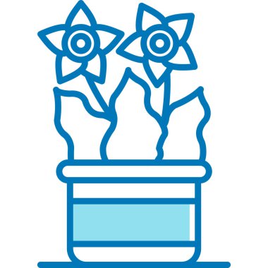 Bitki çiçek simgesi - ana hatlar biçiminde